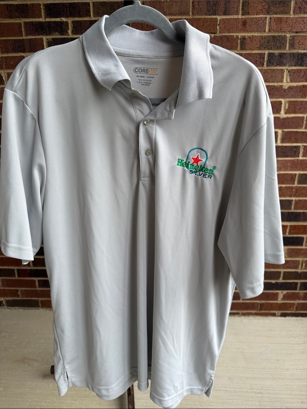 Heineken Silver Logo Men's Light Gray Polo Shirt